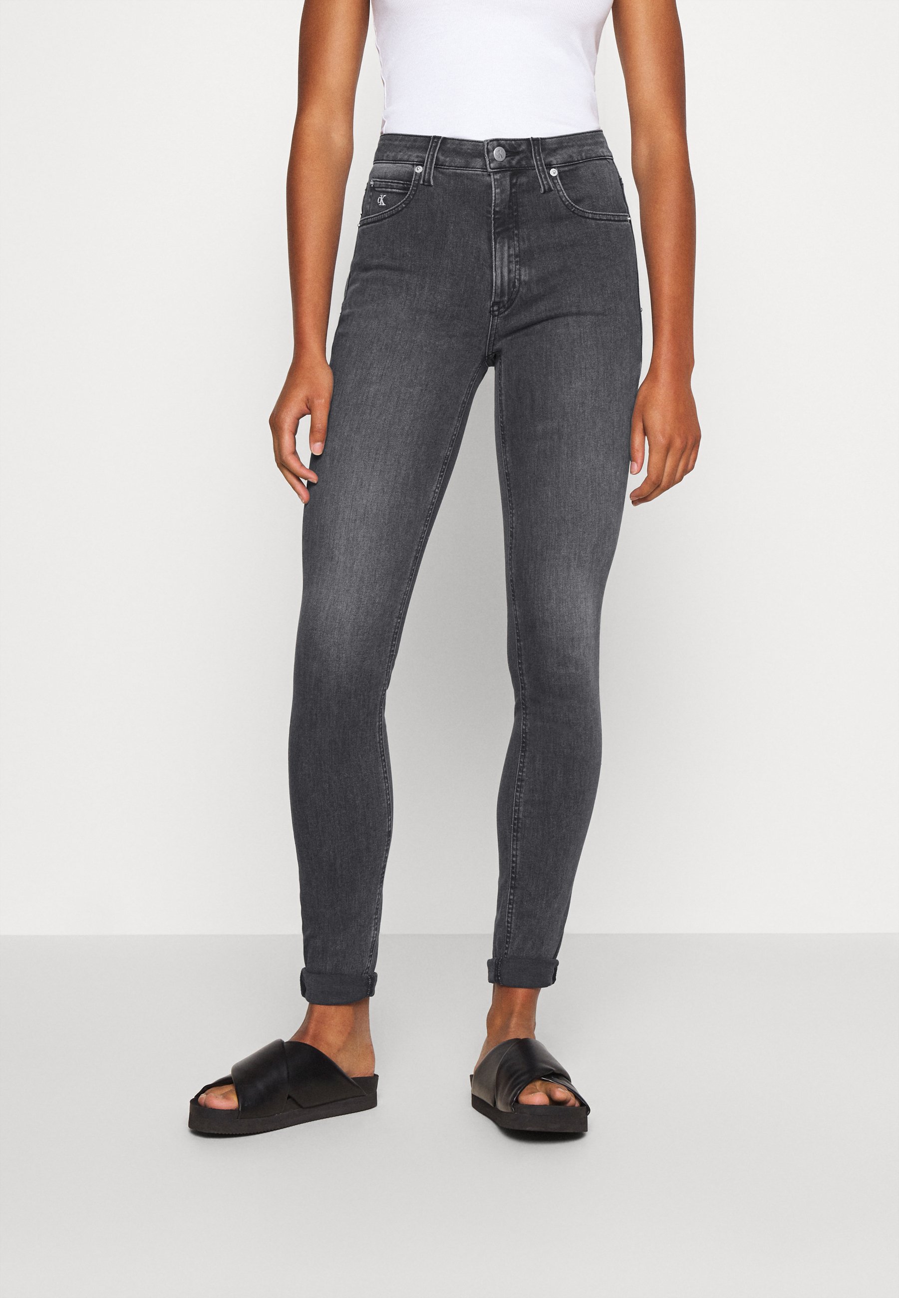 Calvin Klein Jeans HIGH RISE SKINNY - Jeans Skinny Fit - grey/grey denim