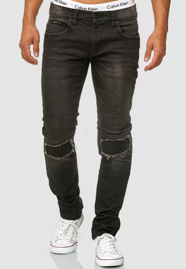 INDICODE JEANS NEVADA - Jeans Slim Fit - black/black denim