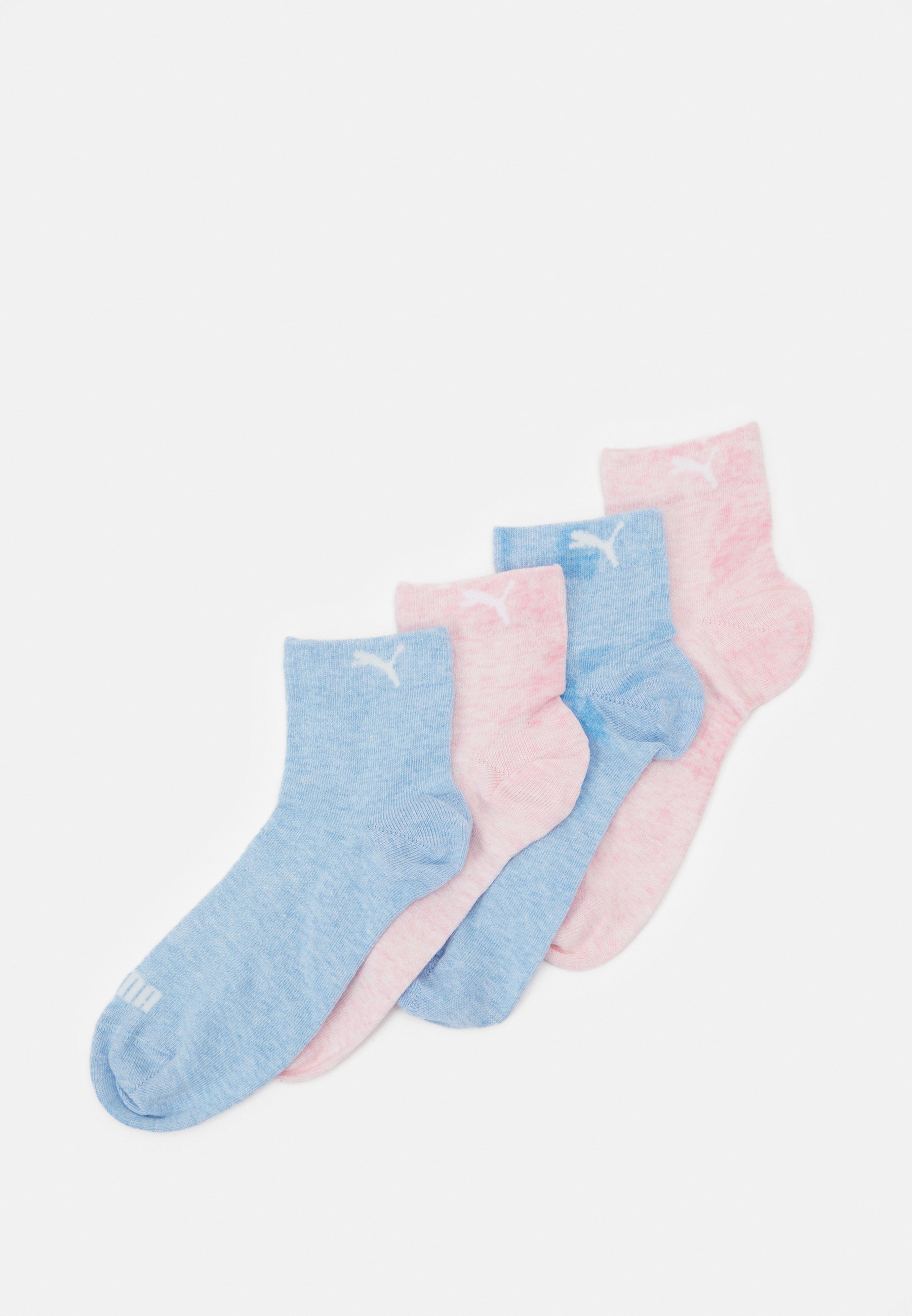 Puma WOMEN QUARTER 4 PACK - Socken - pink melange / blue melange/pink
