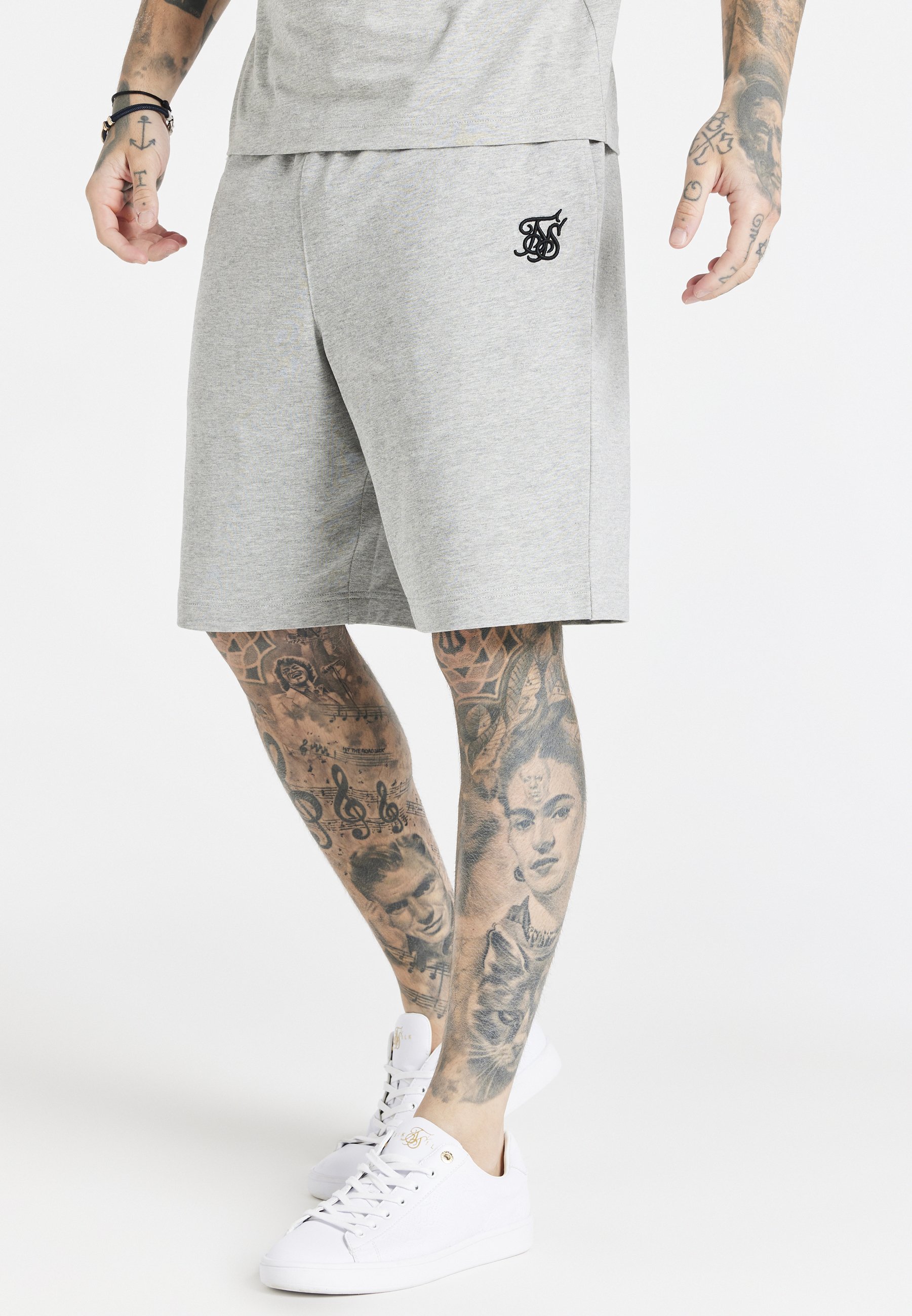 SIKSILK Shorts - grey marl/grau
