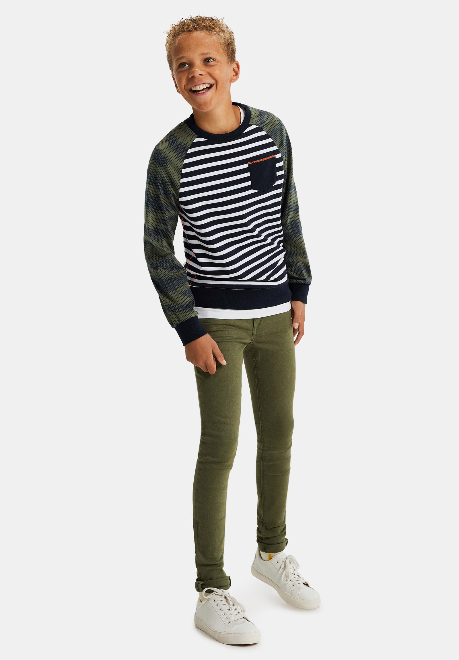 WE Fashion Jeans Skinny Fit - army green/dunkelgrün-meliert