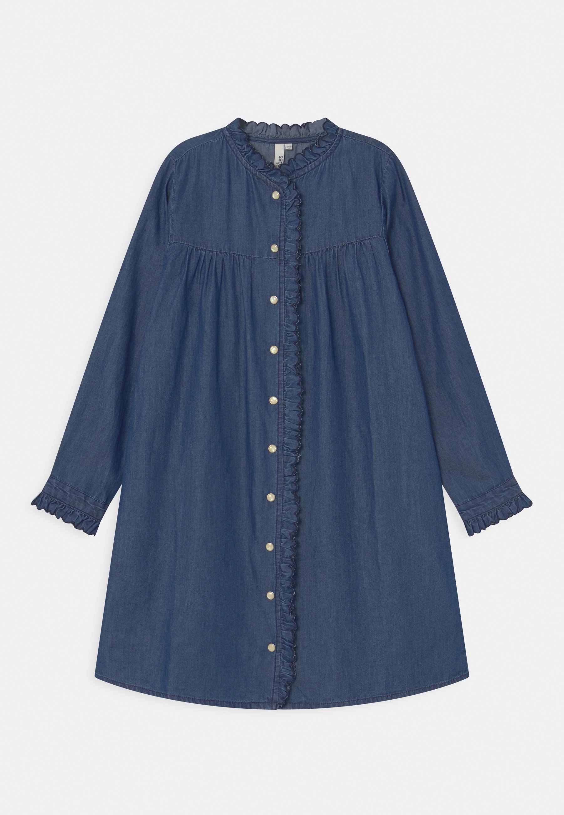 Little Pieces CHERRY DRESS - Jeanskleid - medium blue denim/dunkelblau