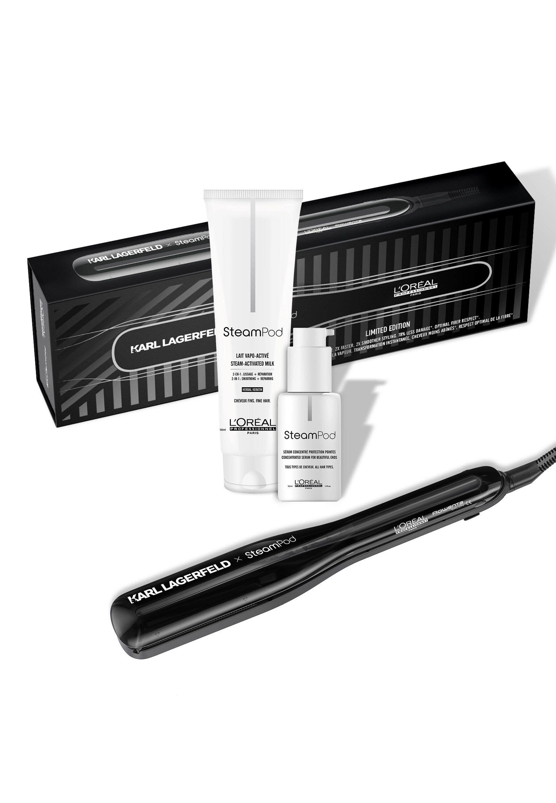 L'OREAL PROFESSIONNEL "LIMITED EDITION: STEAMPOD STYLER 3.0 X KARL LAGERFELD - SET FOR FINE HAIR" - Styling - bla