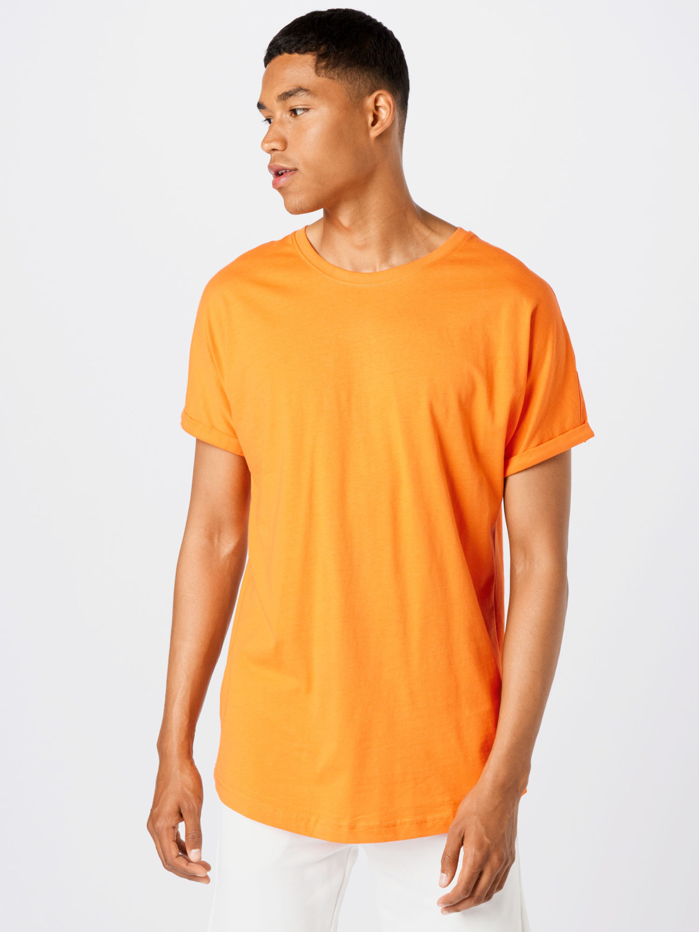 Männer Shirts Urban Classics Shirt in Orange, Weiß - OP33016