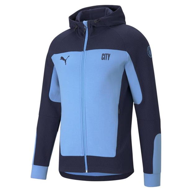 Puma Manchester City FC Hooded Jacket Mens Blue/Peacoat