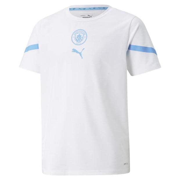 Puma Manchester City Pre Match Shirt 2021 2022 Junior White/Blue